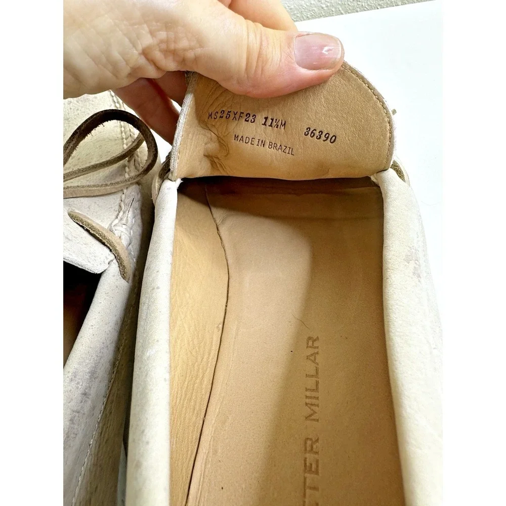 Peter Millar Men's Shoes Sz 11 1/2‎ M Tan Leather Boat Slip On DISTRESSED AS IS